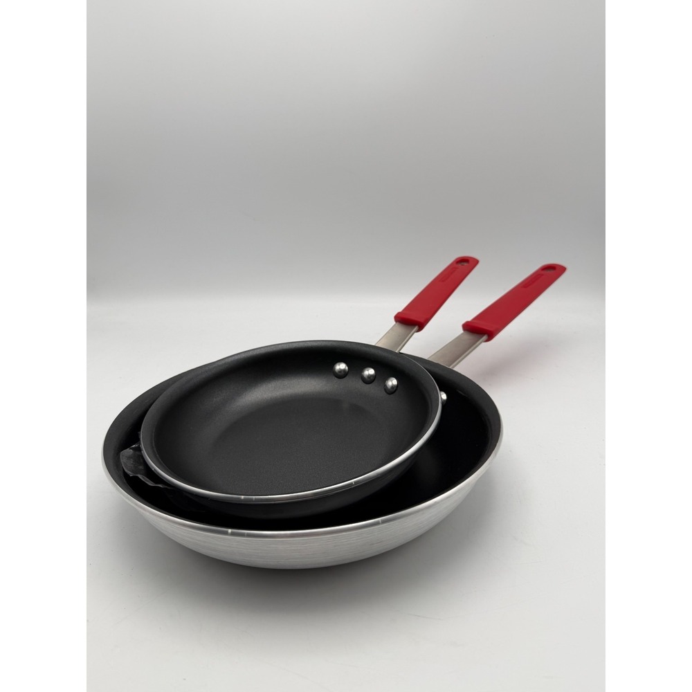 Tramontina Pro Series Nonstick Frying Pan Skillet Set 8" & 10" Red Handle AS IS